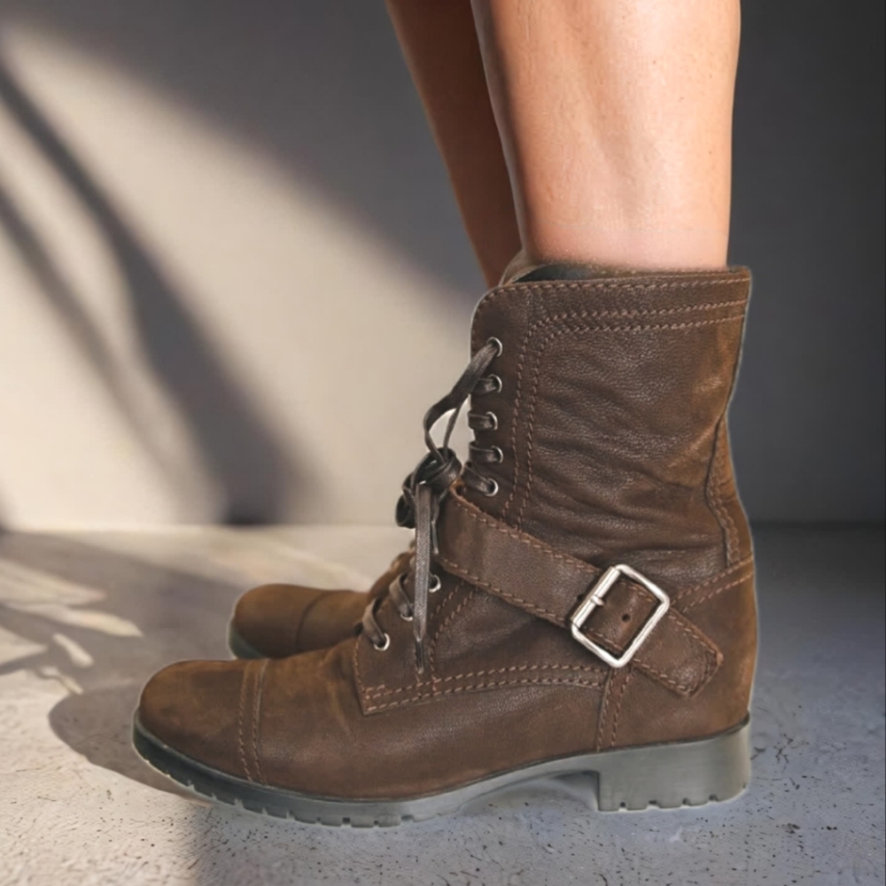 Miu Miu Brown Nubuck Lace Up Ankle Boots Sz 36 US 6 - Picture 6 of 14